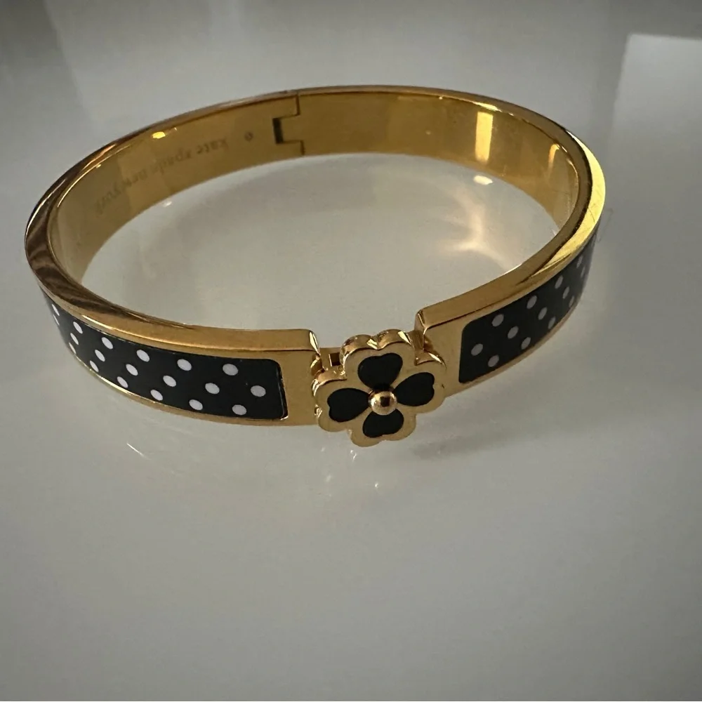Kate Spade Gold and Black Floral Bracelet